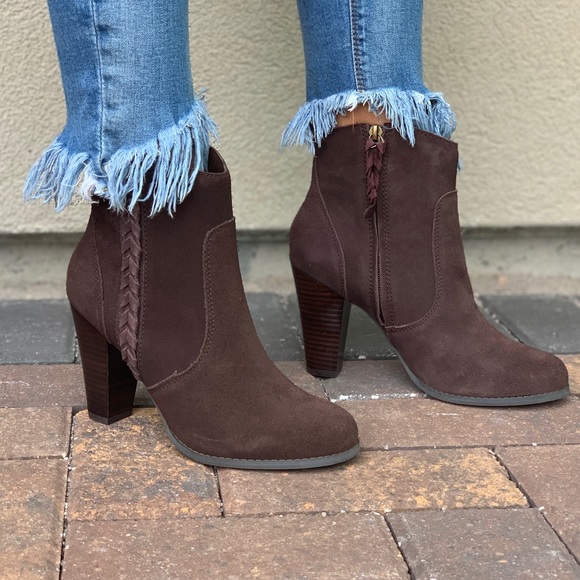 Anthropologie Shoes - Texas Brown Stitched Detail Heeled Ankle Bootie